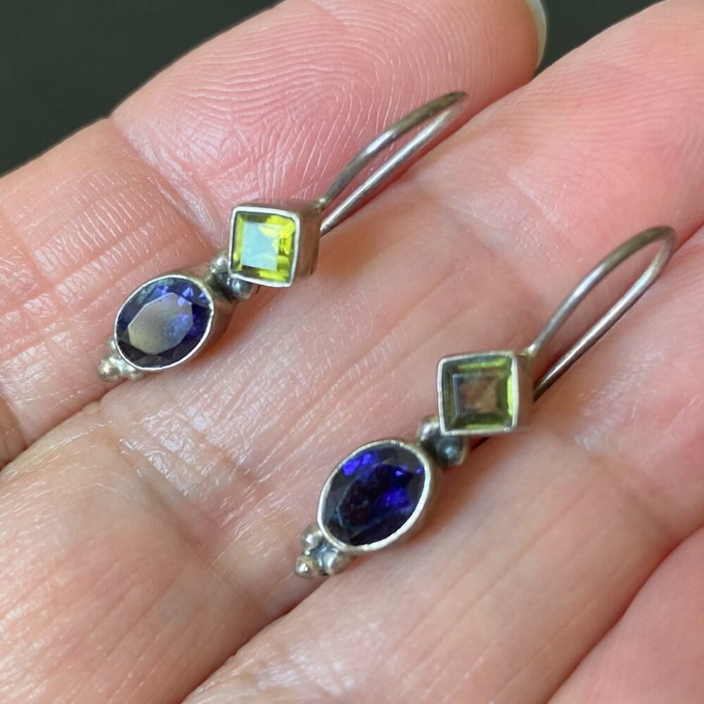 Vintage Silver Gemstone Earrings